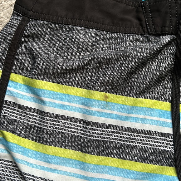 Billabong platinum zero gravity stretch blue white green gray stripe 35 size - Picture 4 of 7